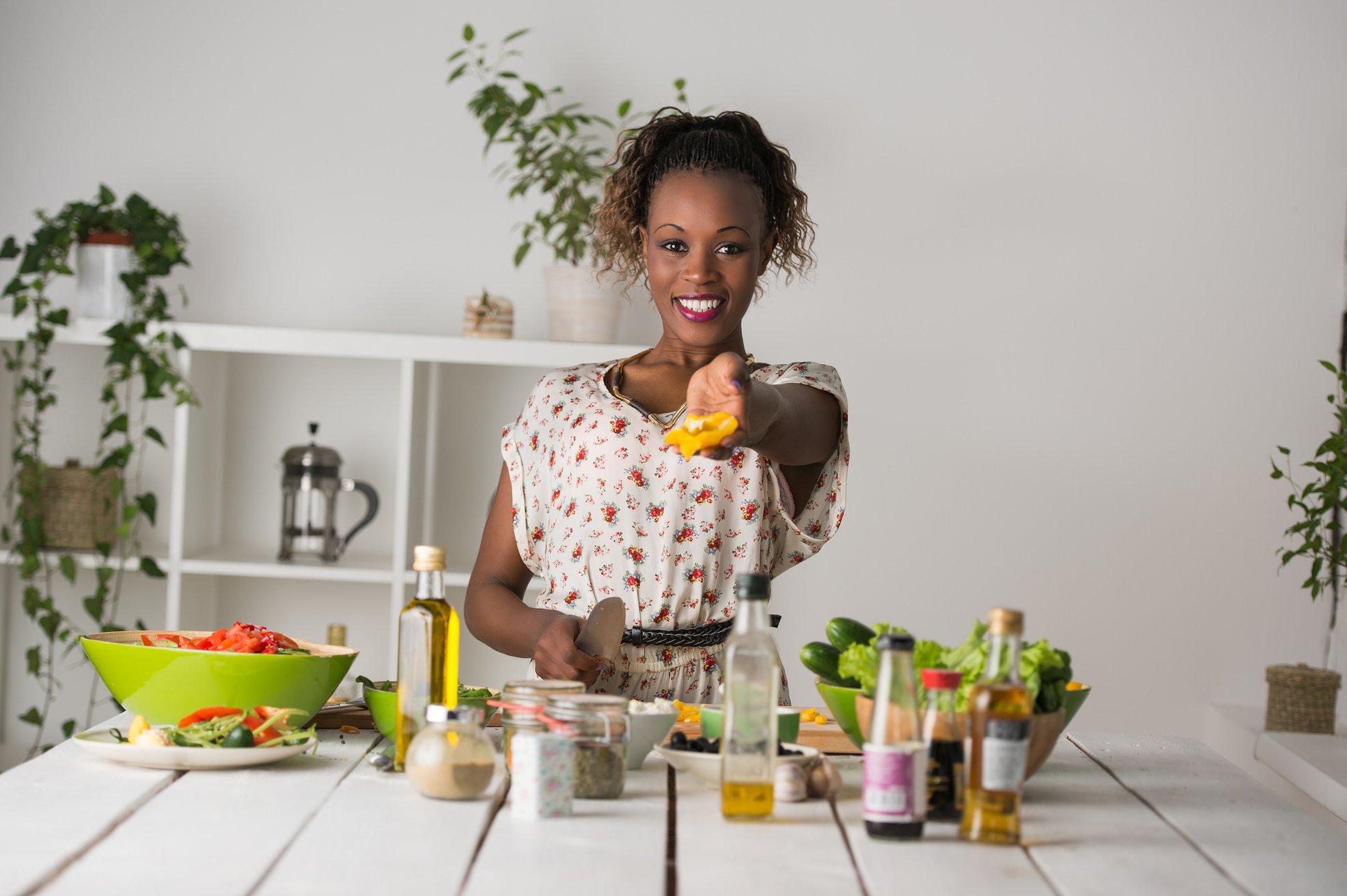 Woman Cooking Salad